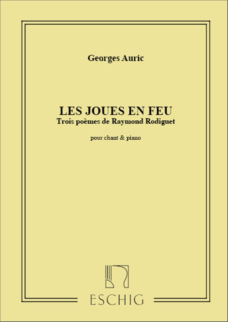 Joues En Feu Chant-Piano (3 Poemes De Radiguet